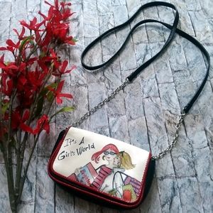 Brighton Cross-Body Black, Red, White Bag